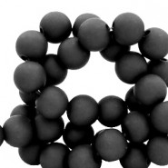 Acrylic beads 4mm round Matt Black